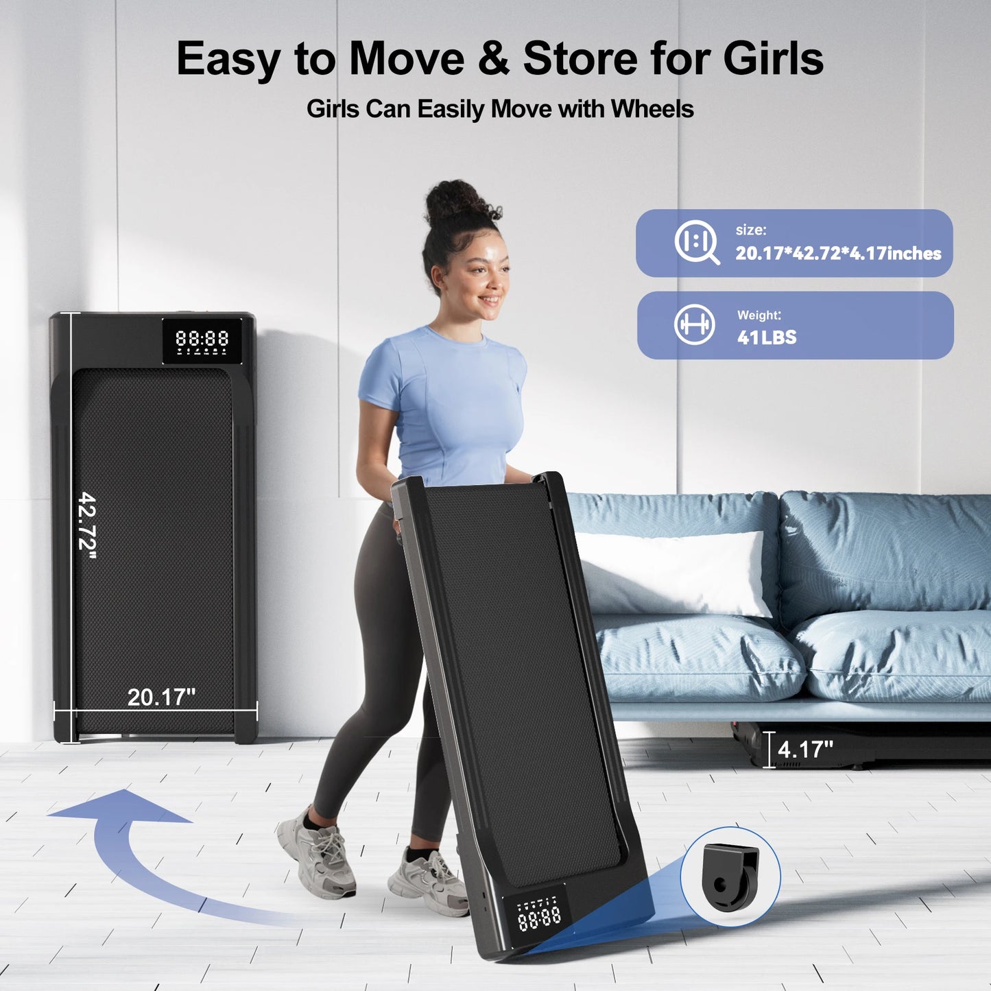 3-In-1 Portable Treadmill With Remote Control