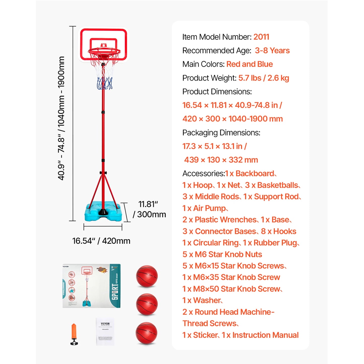 Adjustable Basketball Hoop